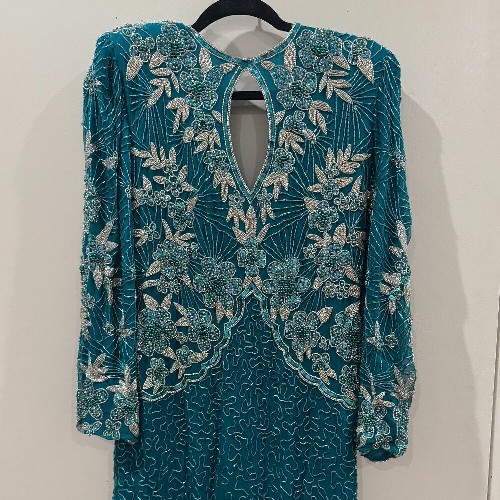 Vintage Beaded Silk Party Dress!